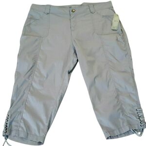 Light Gray Breathable Capris With Lacing Detail NWT